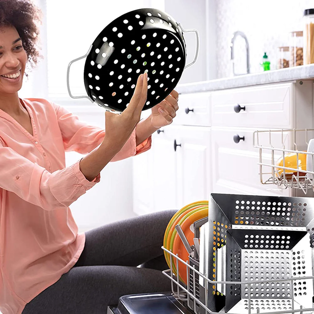 

Non stick BBQ Pan Large Holes for Outdoor Home Professional Use Waterproof Corrosion Resistant Rust Proof Easy to Clean Dual