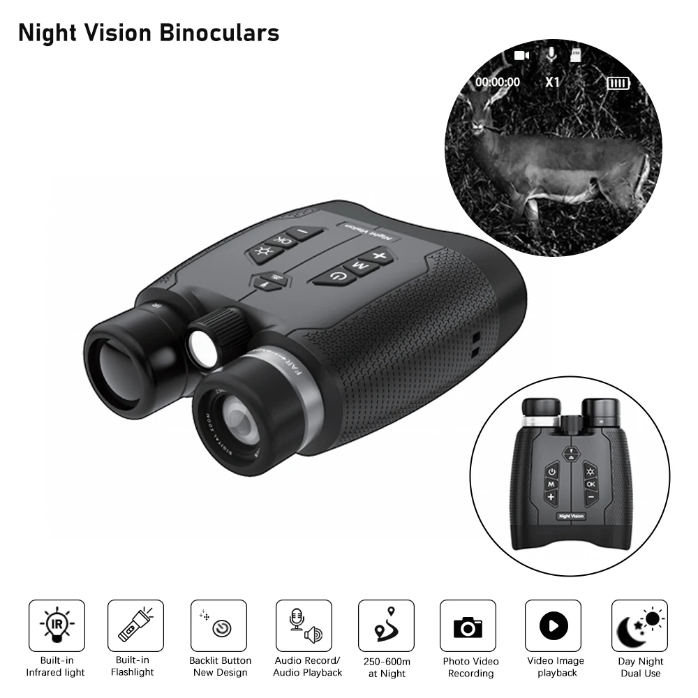 Binoculares Z8102, Telescopio Binocular Digital de Visión Nocturna Infrarroja para Caza y Camping, Dispositivo Profesional de Visión Nocturna 4K