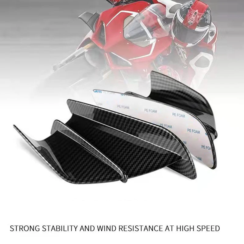 2Pcs Universal With Adhesive Motorcycle Winglet Aerodynamic Spoiler Wing  Motorcycle Side deflectors