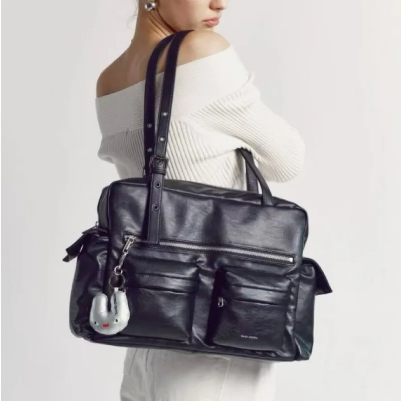 Y2k Double Pocket Design Crossbody Bag Women's Fashion Large Capacity Personality Street Ins Zipper Multiple Styles Underarm Bag