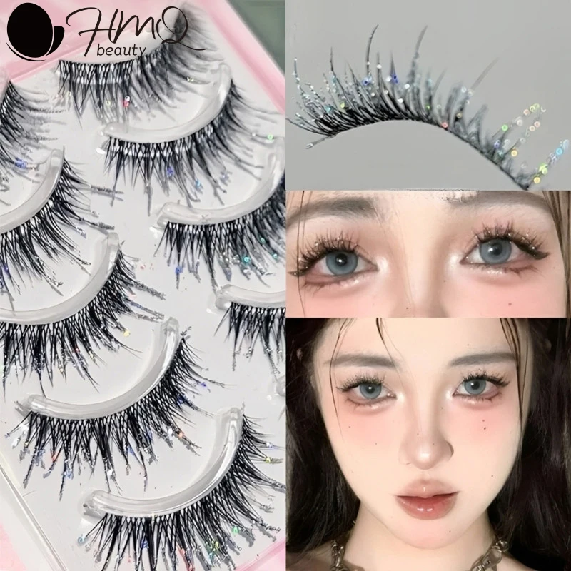 Sparkling Rhinestone Diamond False Eyelashes Bling Glitter Lashes, Easy Wear for Concert Music Festival Party Stage Eye Makeup