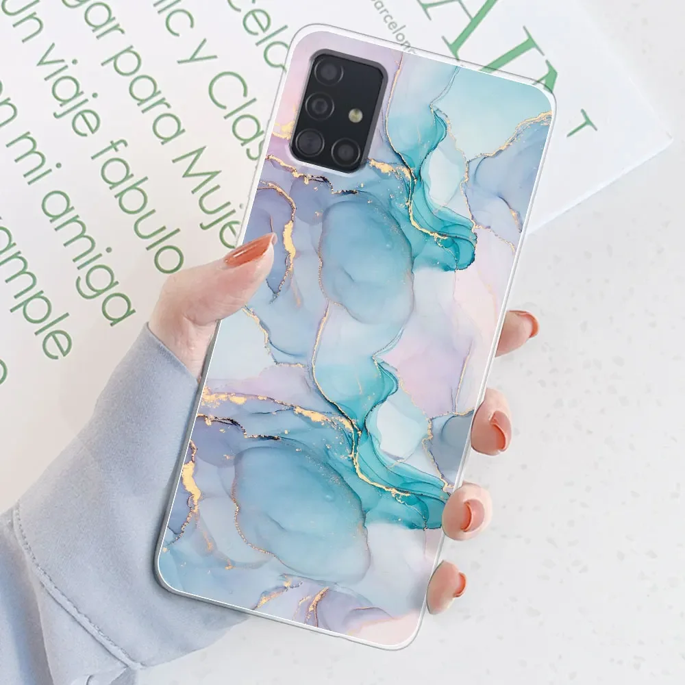 For Samsung Galaxy A51 4G Case Silicone Back Cover Phone Fundas For Samsung A 51 A 5 1 Flower Protective Coque Shell Bumper 6.5\