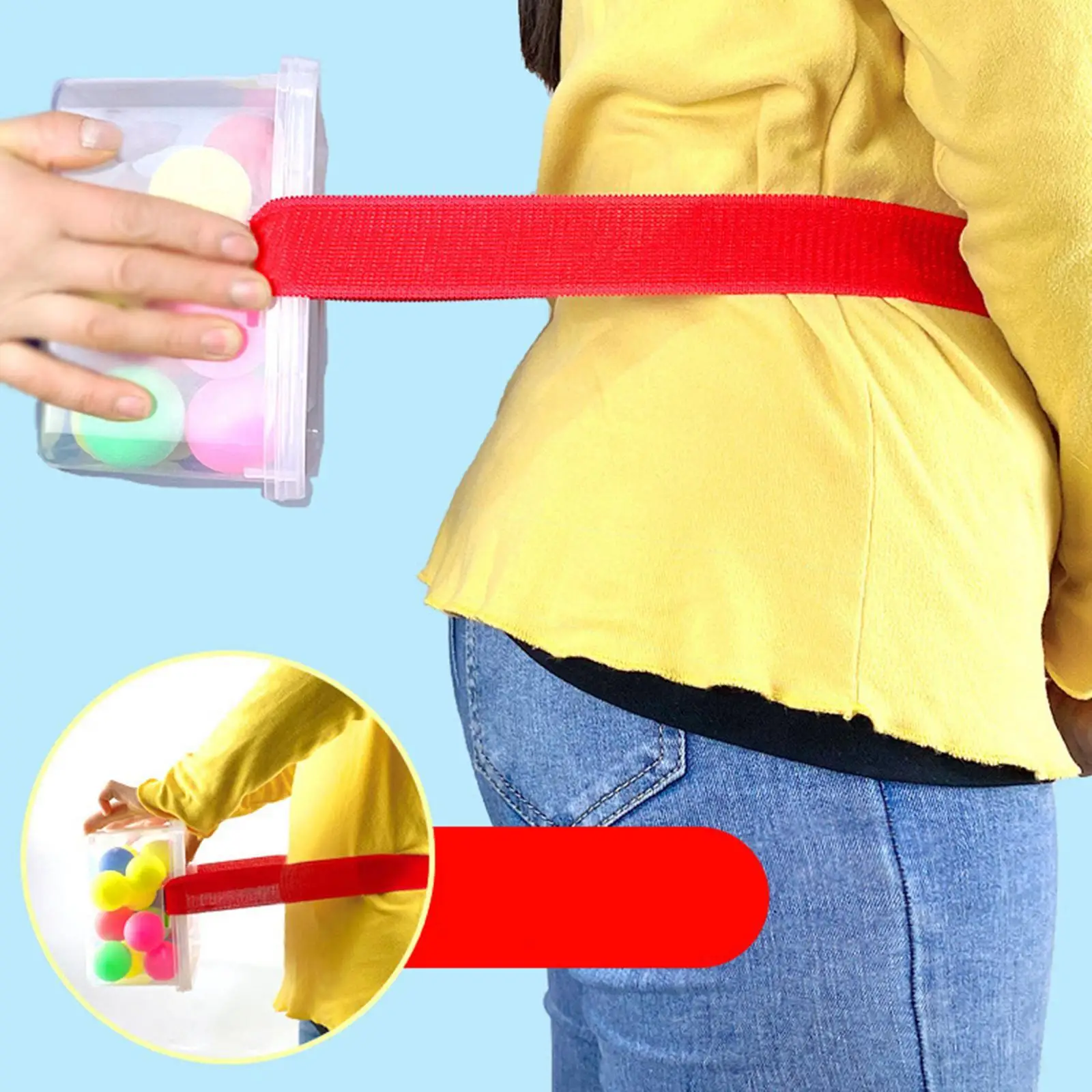Party Shaking Balls Game Toy for Children and Adults with 30 Colorful Balls Adjustable Belt Fun Activity for Birthday Family