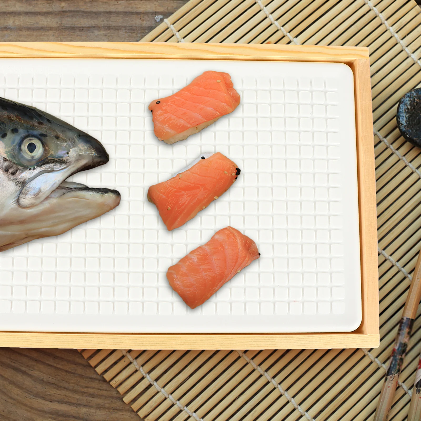 

1Set Retain Freshness Ice Plate Sushi Tray Cold Insulation Tray for Restaurants Hotels Family Dinners Sushi Plate