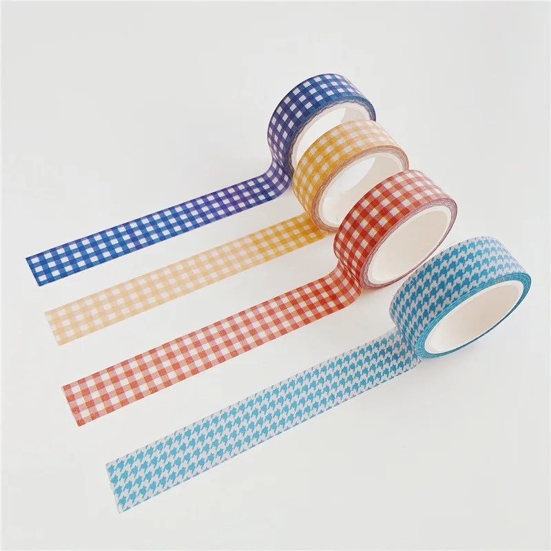 

Декоративная бумажная лента Washi в стиле Ins, 5 м, с клетчатым узором, для ведения дневников, скрапбукинга, поделок своими руками, минималистичный дизайн