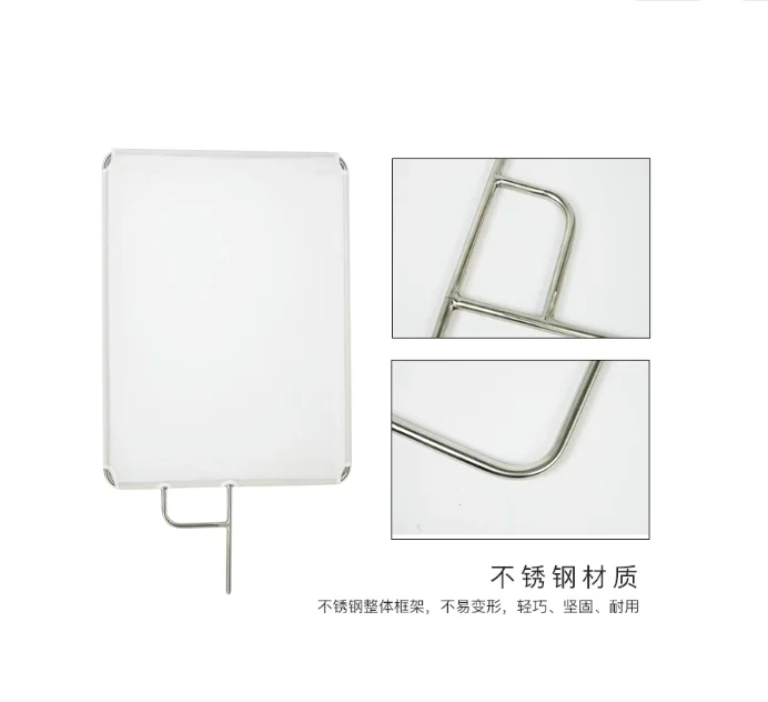 إطار لوحة ناشر العلم المعدني أسود أبيض عاكس القماش لإضاءة التصوير الفوتوغرافي في الاستوديو #3