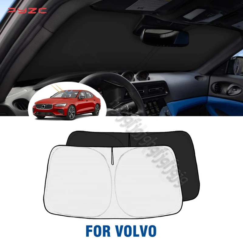 Windshield Sunshade Car Visor Front Window Sun Shade Cover Parasol Folding For Volvo XC40 XC60 XC90 S60 V60 C40 Recharge
