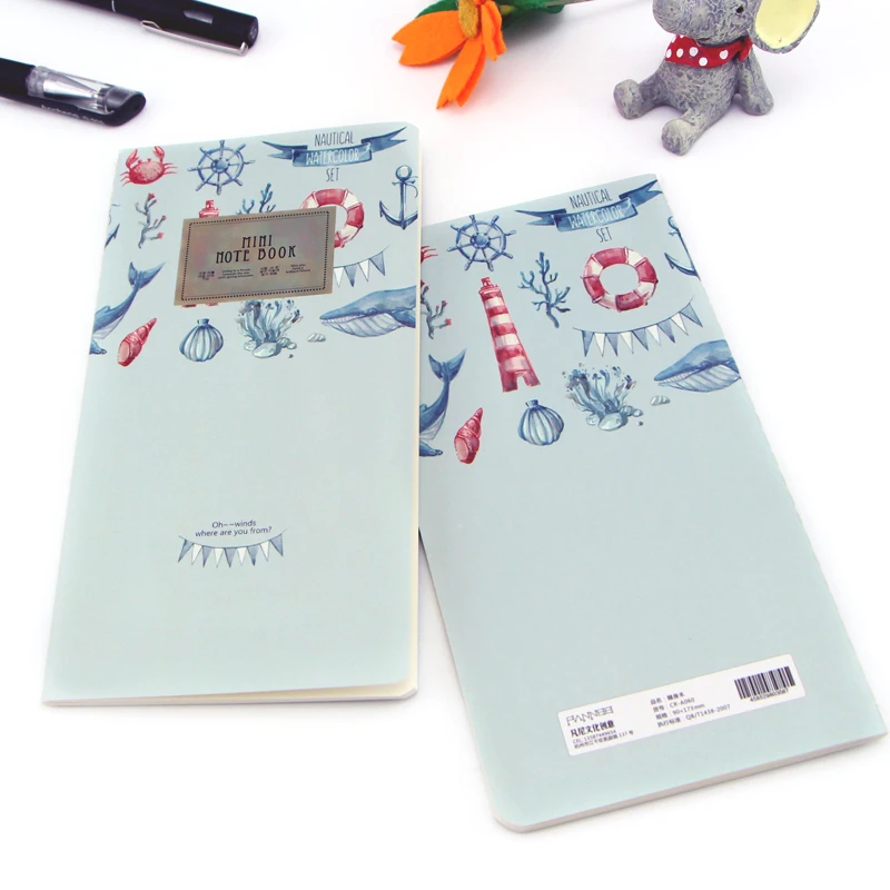 Small Notebook Portable Notebook Journals Handwritten 48K Diary Book Size: 173x90mm, Soft Cover, Kraft/ White Inner Page