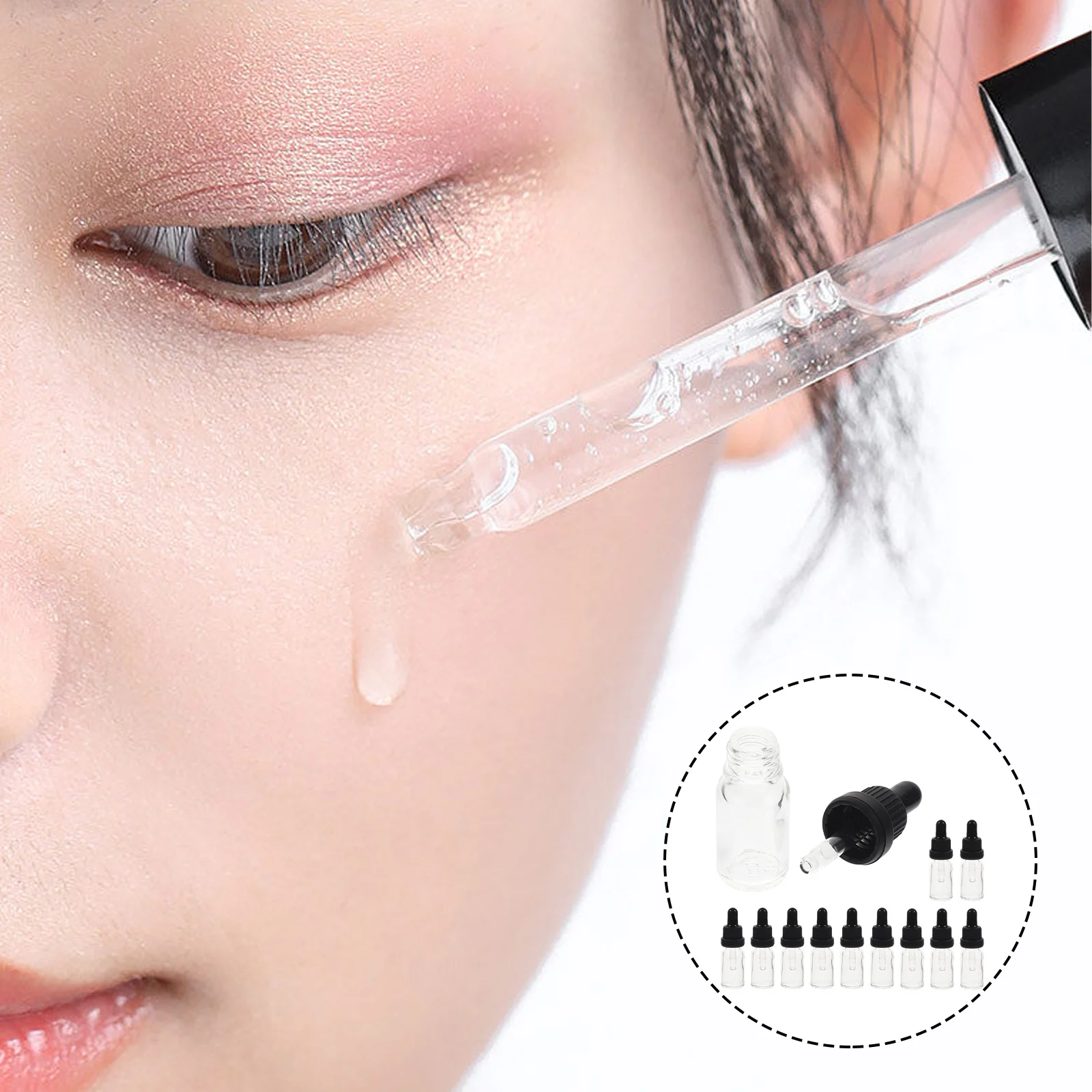 

12Pcs Essential Oil Dropper Glass Bottles Transparent Leakproof Bottles for Travel Perfume Portable