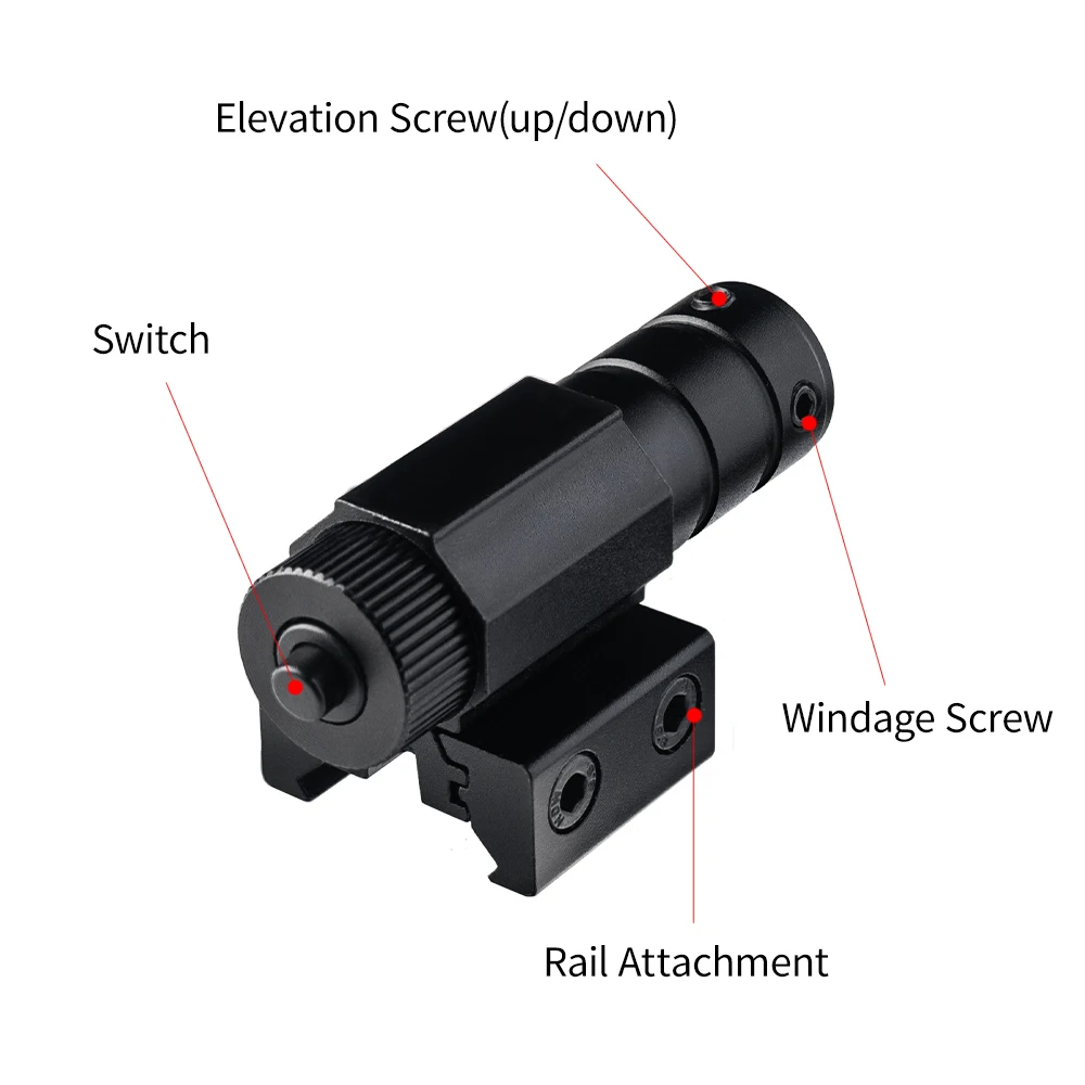 التكتيكية الأحمر الأخضر نقطة نطاق البصر بالليزر العالمي 11 مللي متر 20 مللي متر Picatinny السكك الحديدية جبل بندقية مسدس البصر بالليزر بدون بطارية