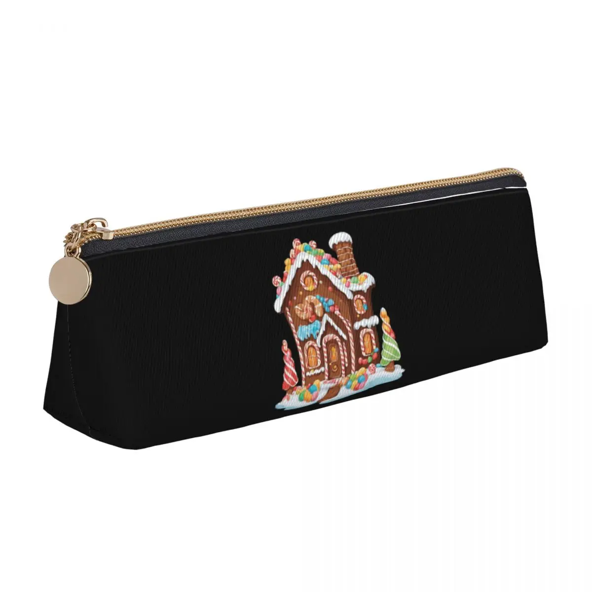 Whimsical Gingerbread House Full Of Joy Pencil Case Studen Large Storage Pen Box Pencil Bag Stationery Supplies Pen Holder Bag