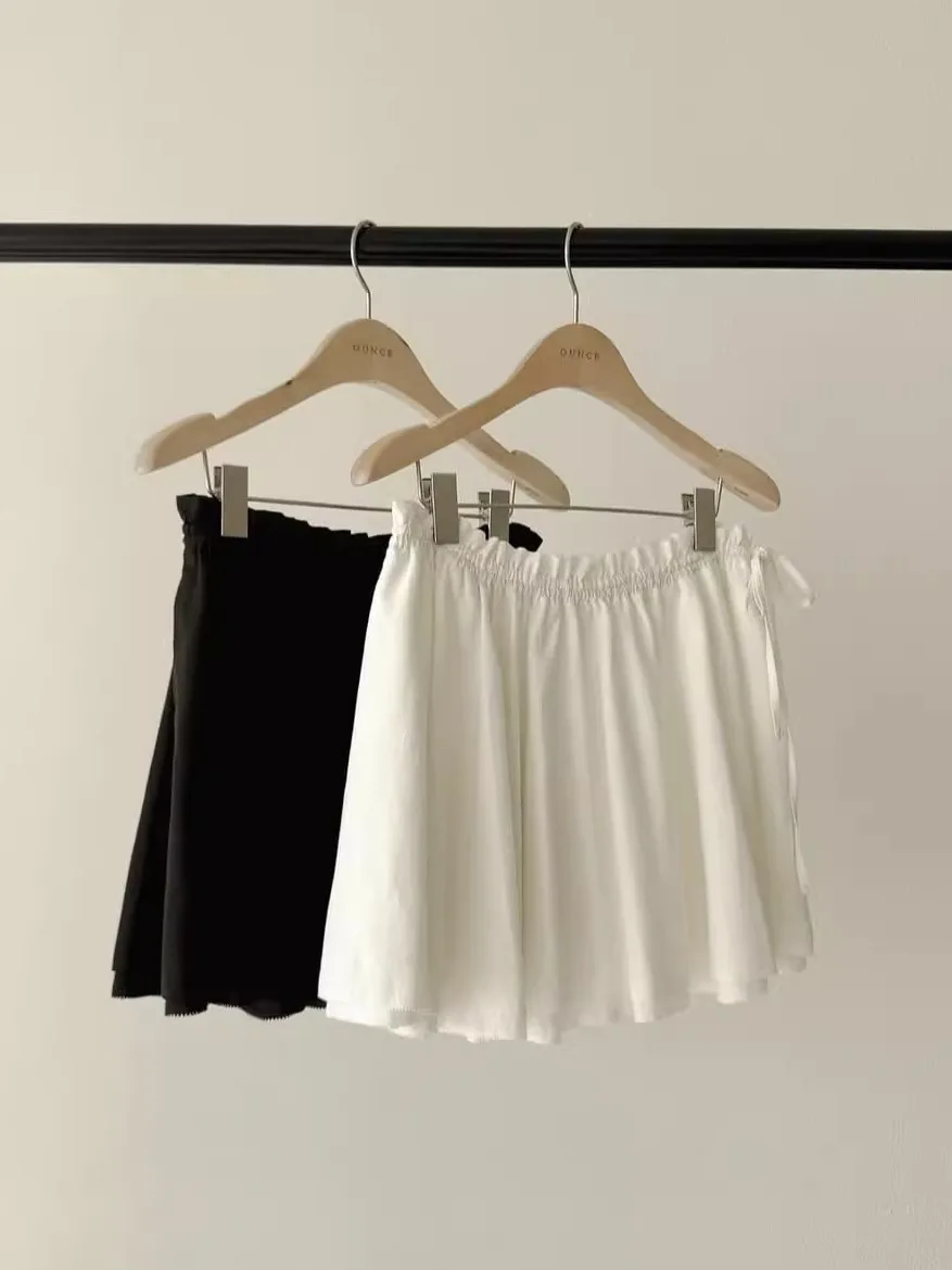 Jupe trapèze blanche taille haute Dstring, Double couche, pour filles, Sle Dongda Gate OU * CE, jupe ample pour les déplacements