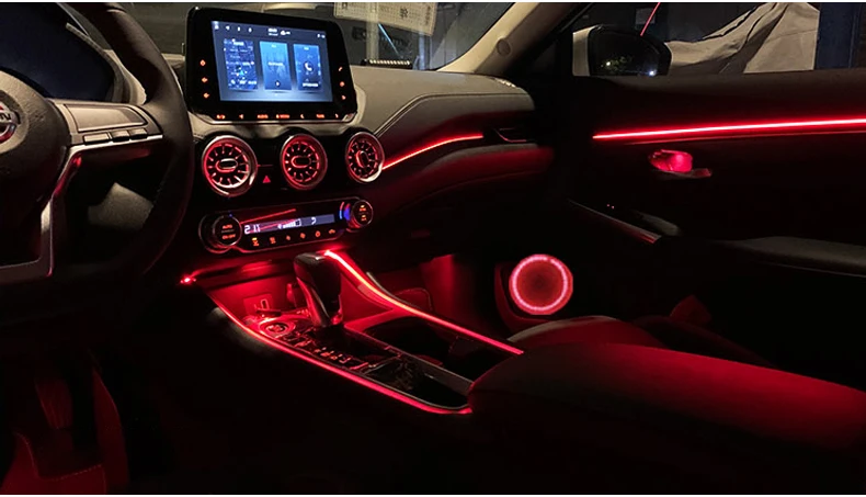 14 in 1 18 in 1 64 Farben RGB Symphony Car Atmosphere Interior LED Acryl Guide Fiber Optic Universal Dekoration Umgebungslichter – Detail 15