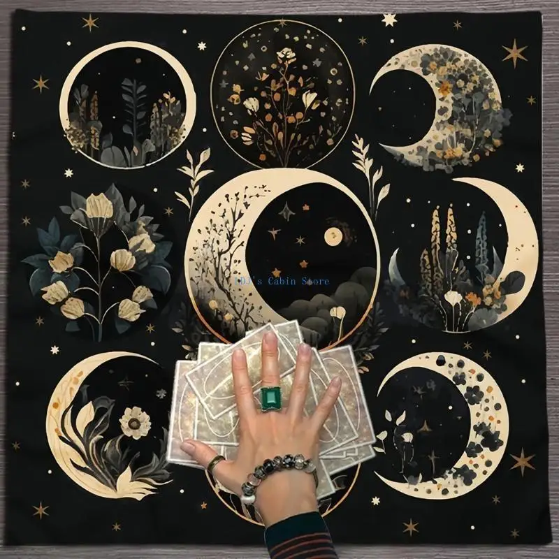 XXFC Luna Flower Tarot Card Divinaciones Tarjetas Tapestry Tapestry