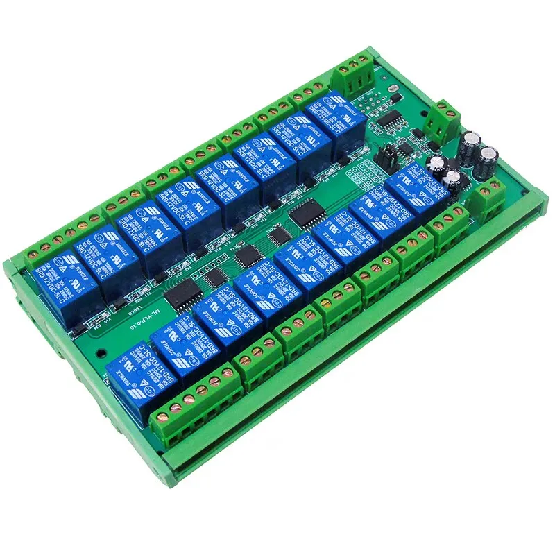 Serial Port 16 Channel Relay Switch Control Board RS232 RS485 Communication Command Computer