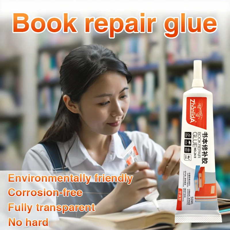 Book Repair Glue 50ML With Dispensing Needle Transparent Adhesive Bonding Notebook Magazine DIY Handmade Paper Crafts For School