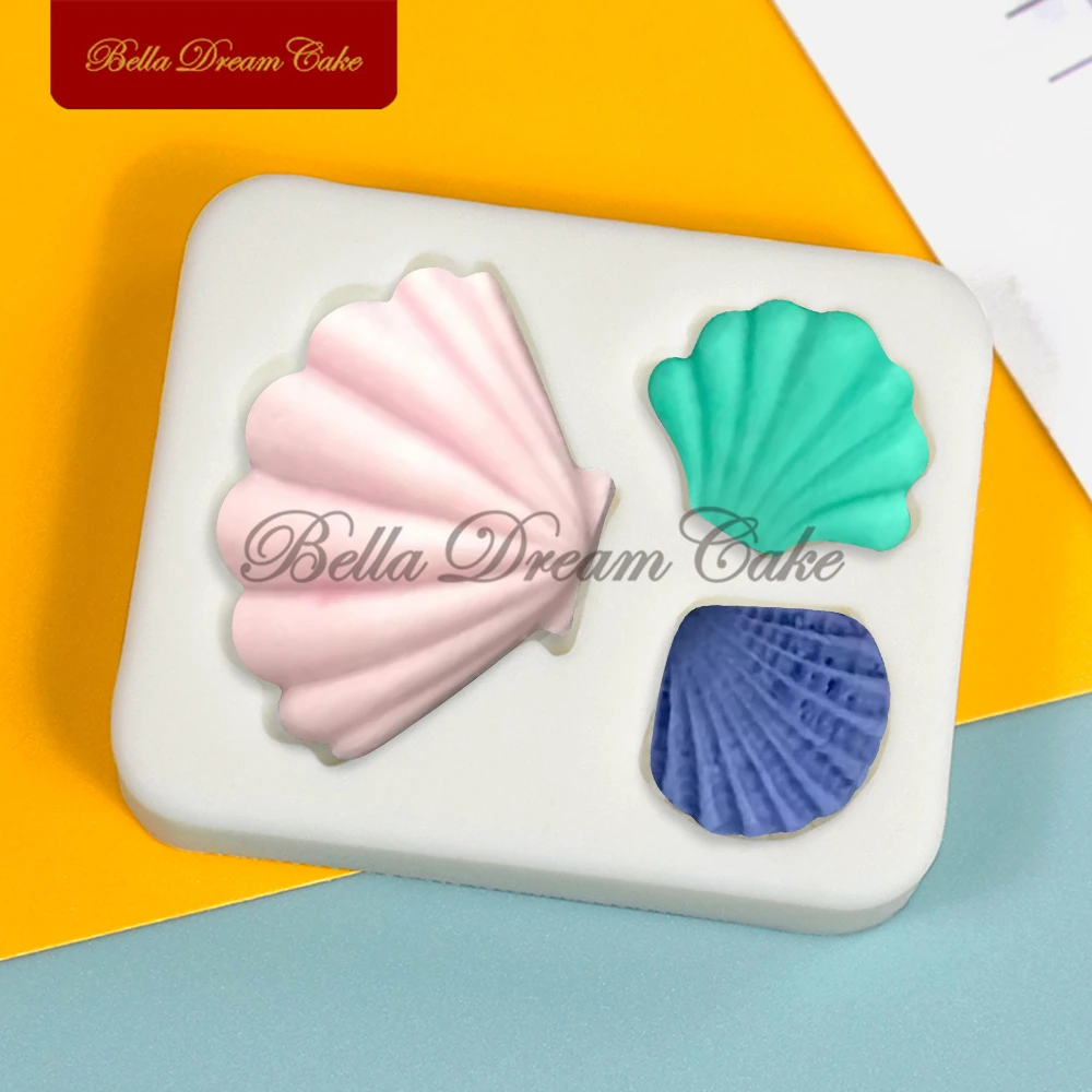 3D Small Seashell Design Silicone Mold Fondant Chocolate Mould Cake Decorating Tools DIY Clay Plaster Model Kitchen Accessories