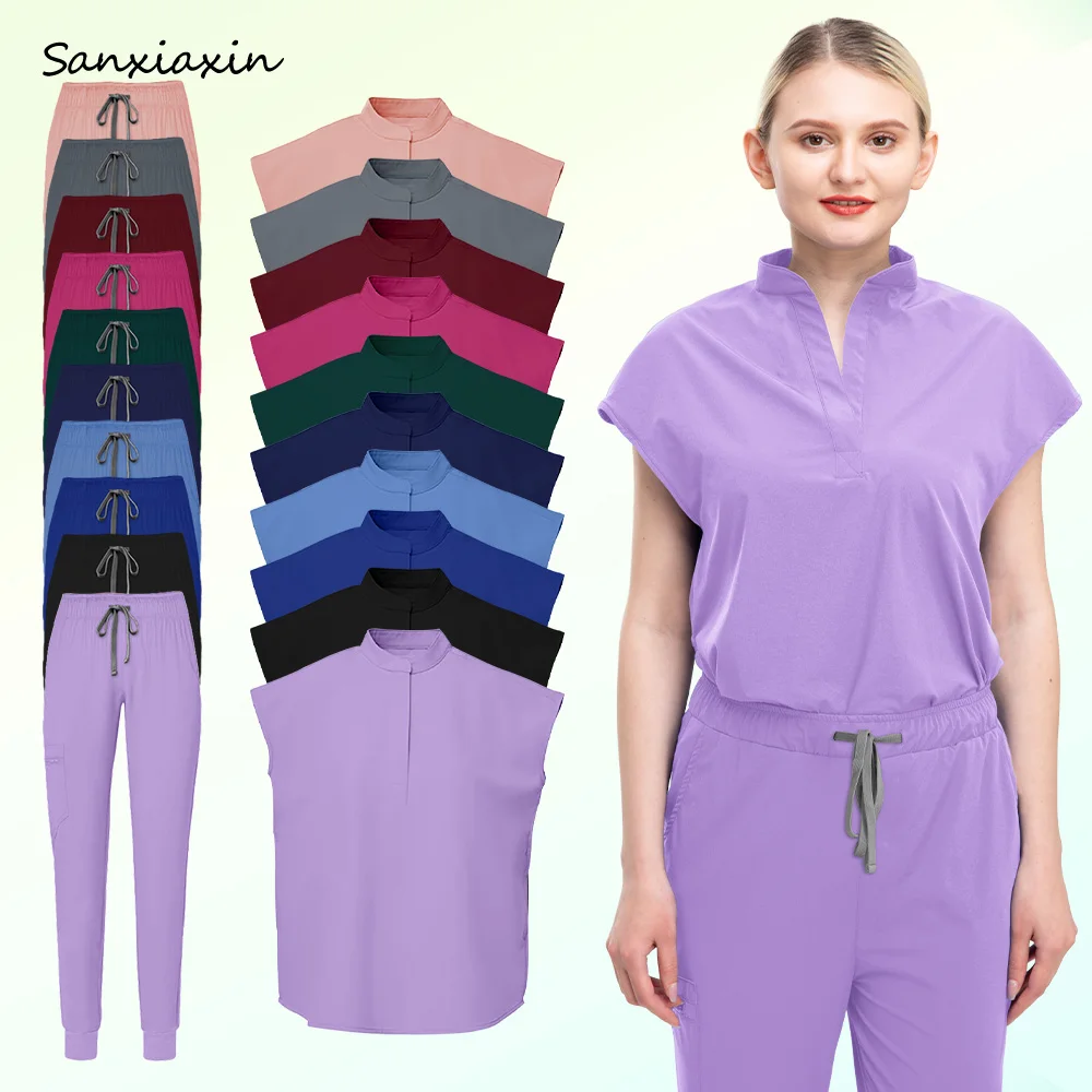 Pharmacist Nursing Uniform Medical Scrub Set Unisex Pet Grooming Work Clothes Dental Clinic Nurse Uniform Multicolour Scrub Sets