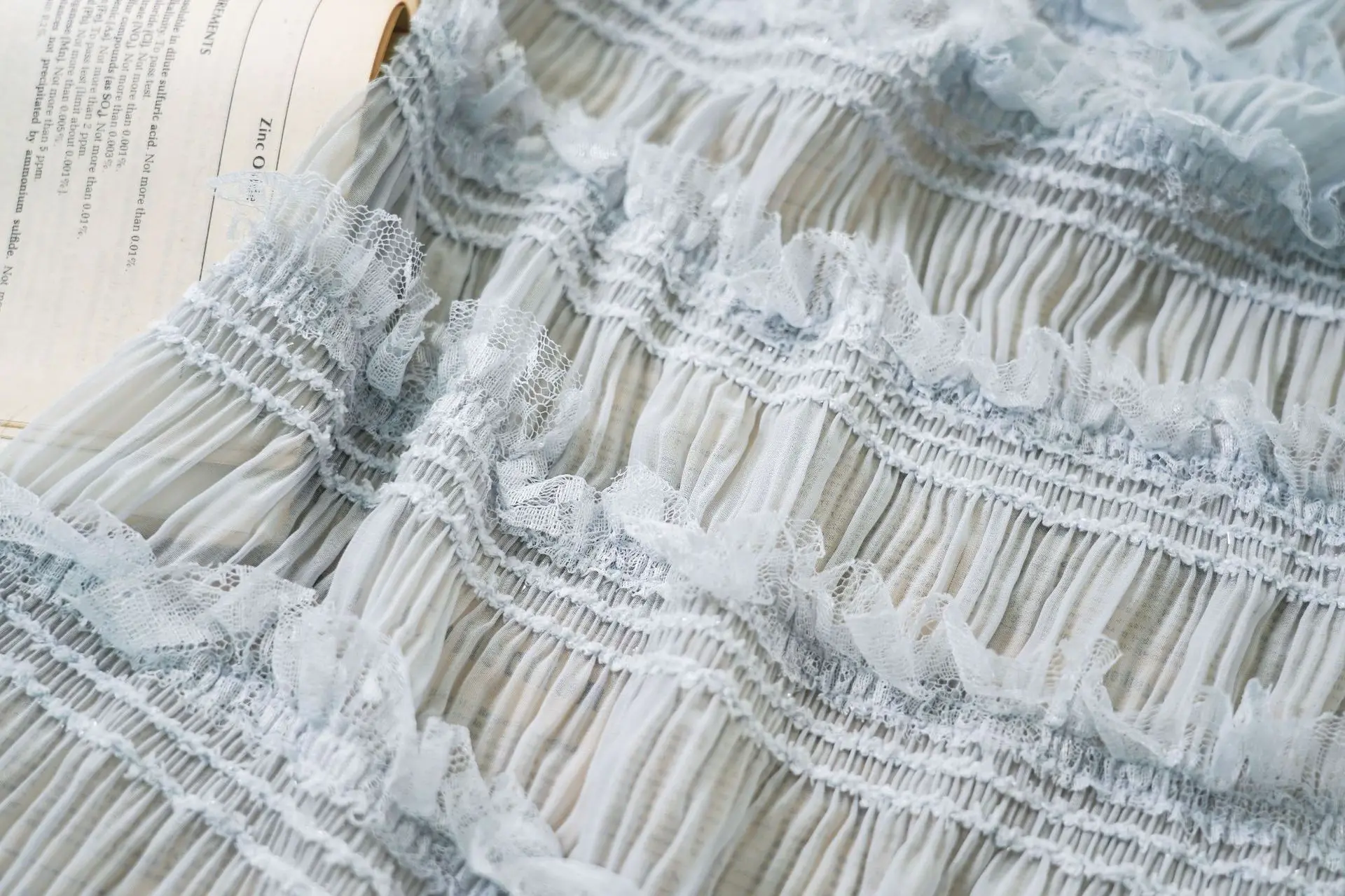 Premium Lolita Dress Stripe Stretch Chiffon Crochet Fabric for Women Dress Decoration