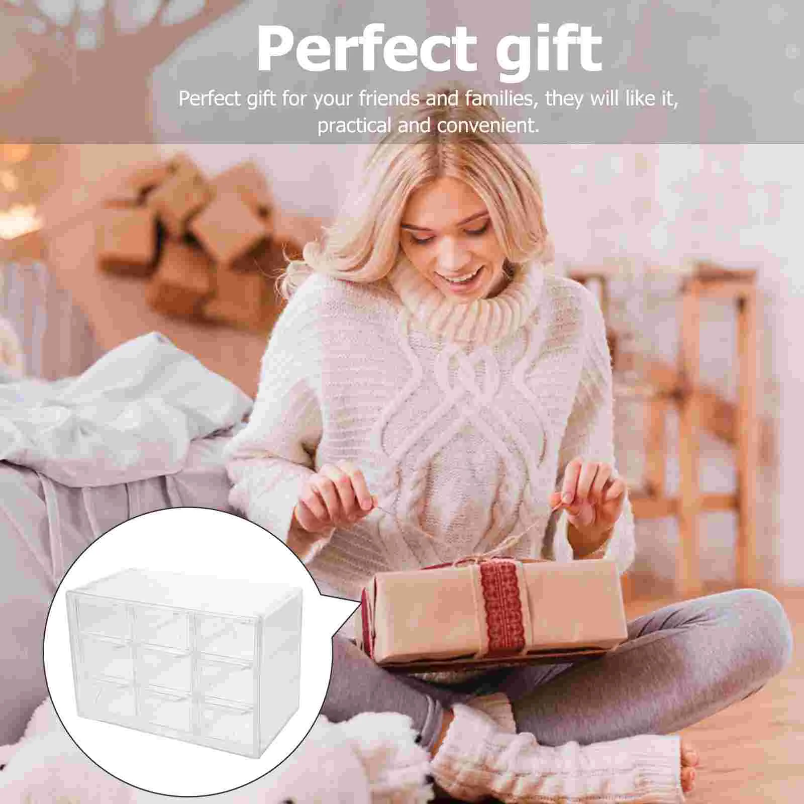 Transparent Drawer Box Storage Organizer Stationery Container Household Office