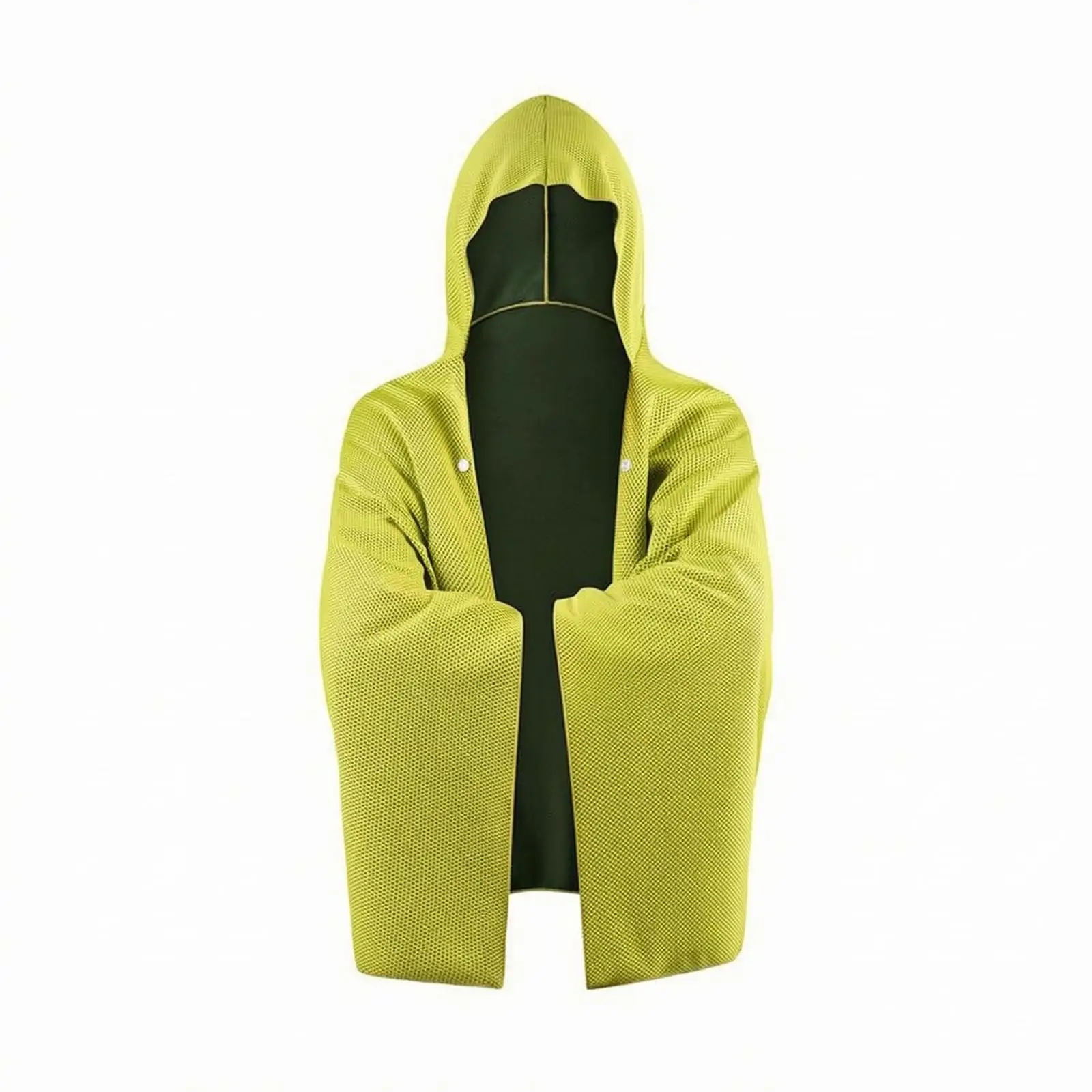 Hooded Cooling Towel Cloak Quick-Fasten-Snap-Front Towel Cloak Draped Upper Body Drape