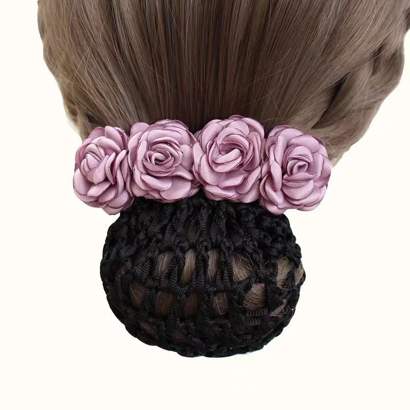 Professional Headdress Flower Net Pocket Barrettes Hotel Bank Clothing Accessories Hairpin Hair Net Woman Updo Hair Clips Woman