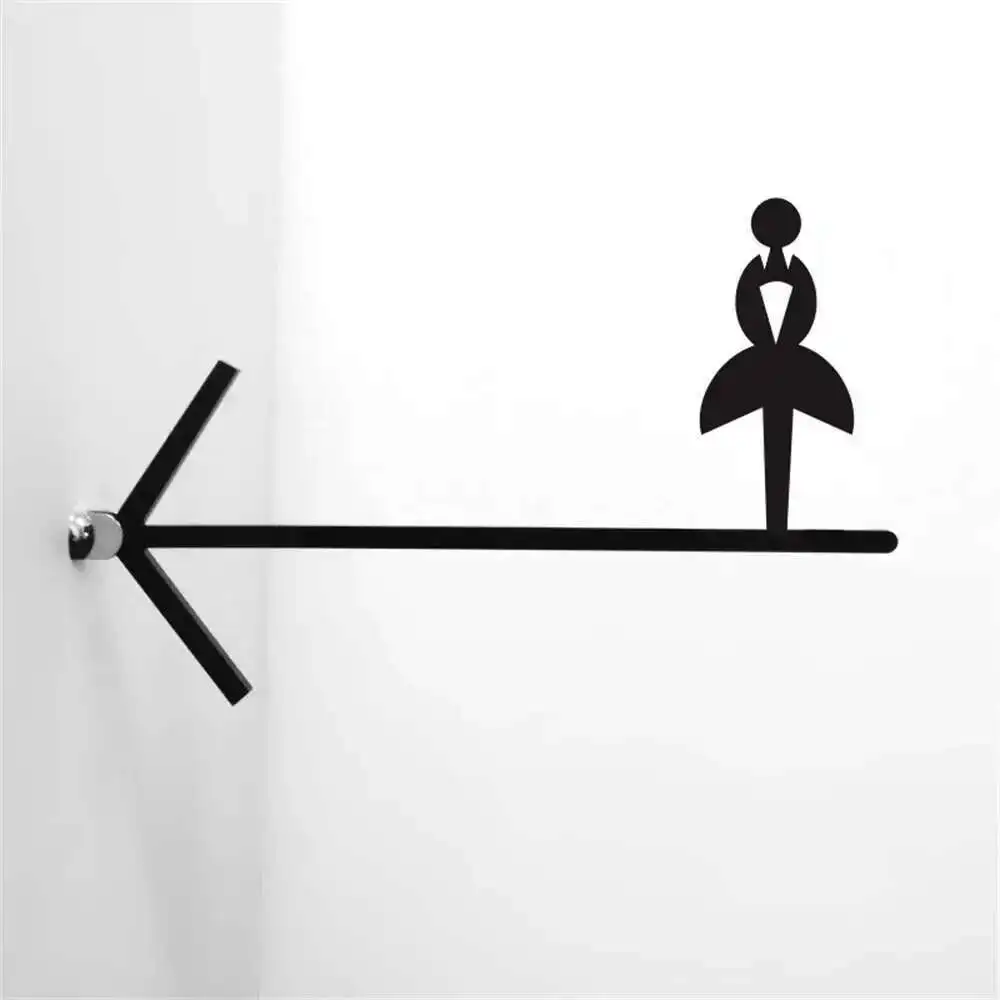 Double-sided Men & Women Bathroom Signboard Toilet Arrow Guide Sigange Plate Toilet Guide Card Side-mounted Acrylic Plate Custom