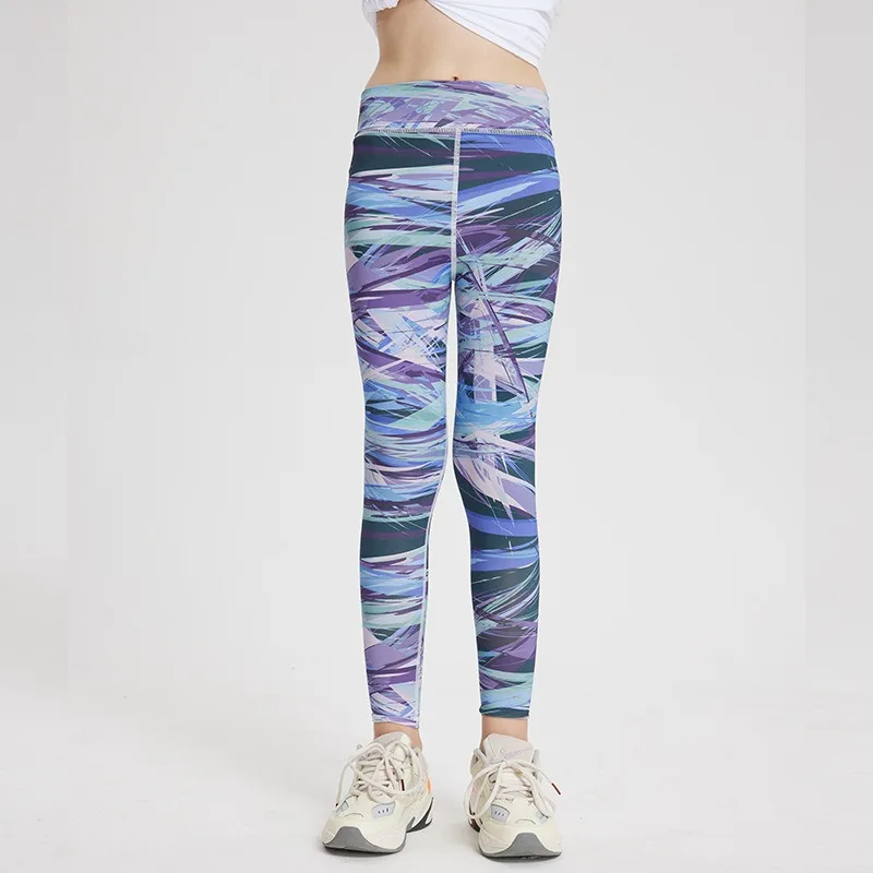 

Новые летние высокоэластичные брюки для йоги для девочек, влагоотводящие, быстросохнущие