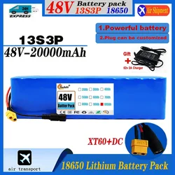 New 48V 80Ah 20000W 13S3P DC/T Lithium ion Battery Pack 80Ah For 54.6v E-bike Electric bicycle Scooter with BMS