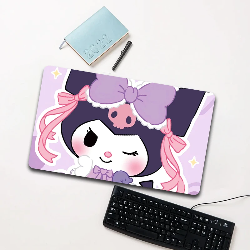 

Sanrio Kuromi Big Bow Purple Mouse Pad Large Non-slip Waterproof Desk Mat for Computer Laptop