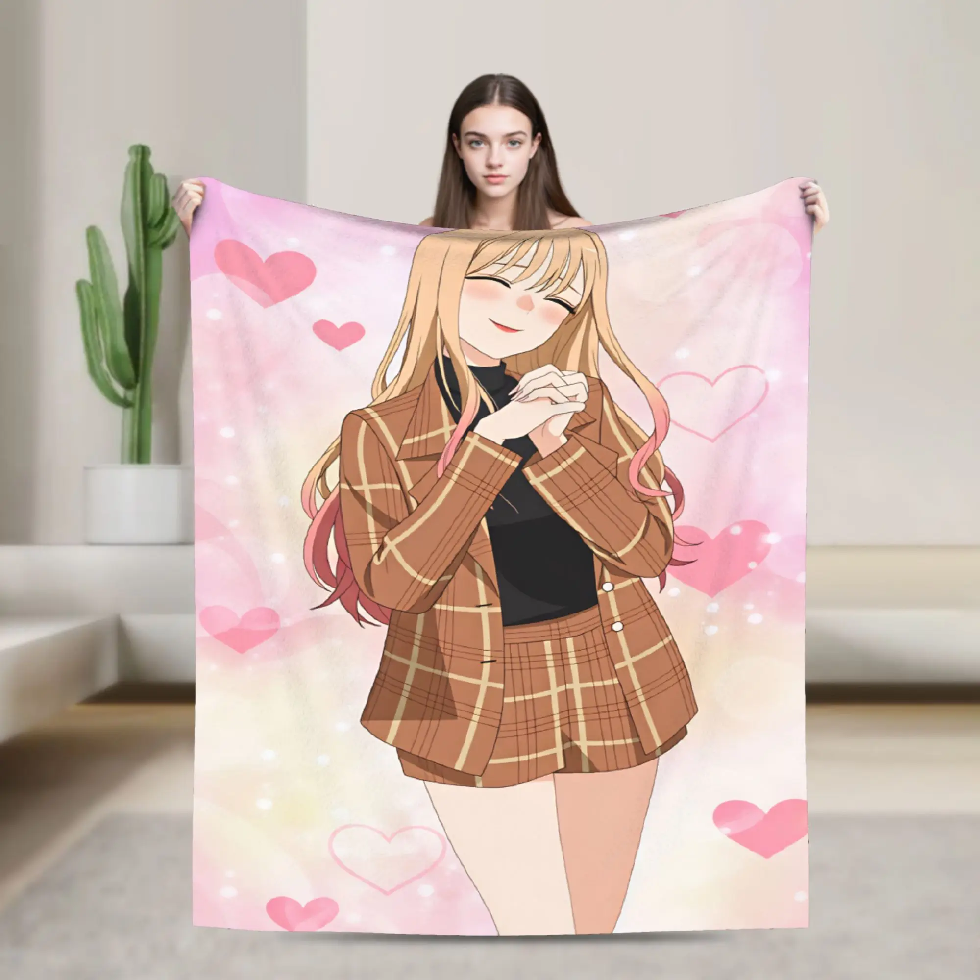 Marin Kitagawa Super Warm Blanket Japan Anime  Boy Girl Plush Bedding Throws Graphic Bedroom Flannel Bedspread Sofa Bed Cover