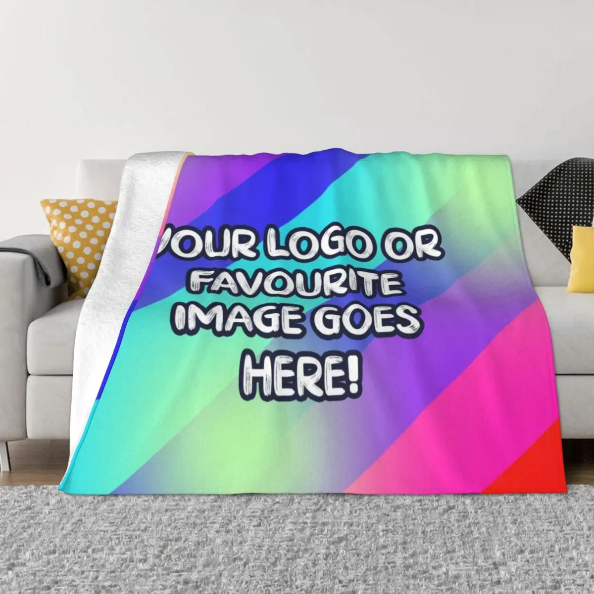 

Request your own custom images (Read Description) texts, logos, designs, memes, photos, posters Custom Throw Blanket