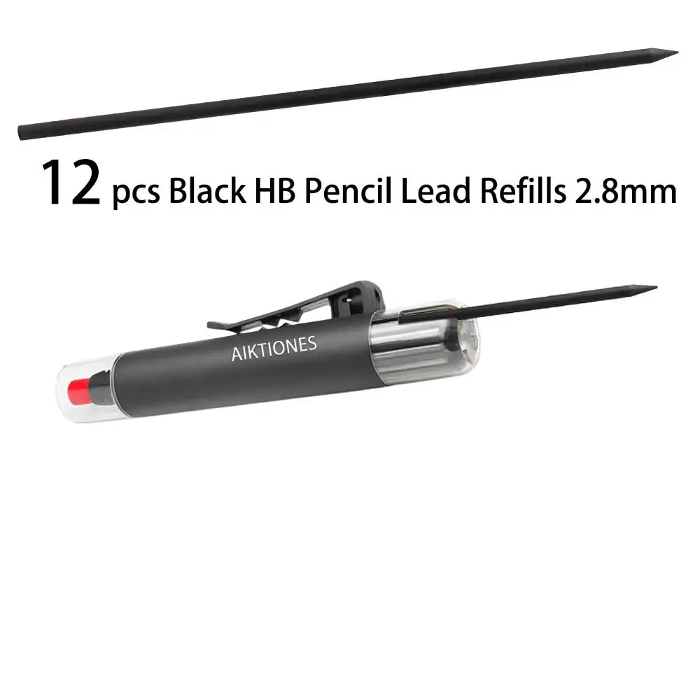 12 Pieces Carpenter Pencil Lead Refills 2.8mm  Lead Refill for Mechanical Carpenter Pencil Break Resistant  Construction Pencils
