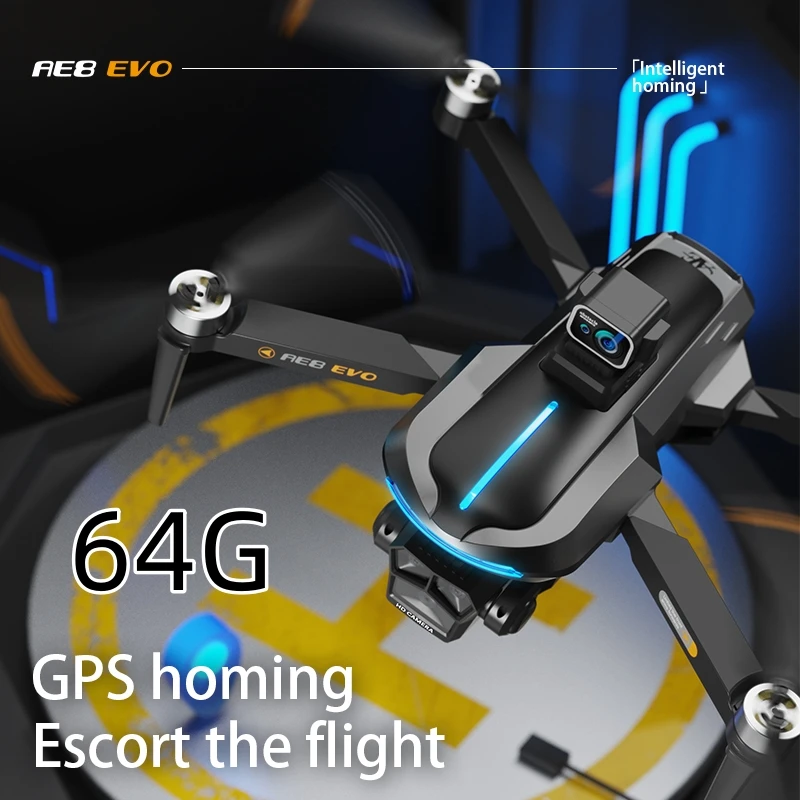 AE8 EVO with 5.5-inch touch screen RC dron 8K drone with camera GPS FPV obstacle avoidance optical flow quadcopter kids