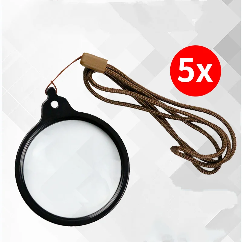 Hanging Magnifying Glass for The Elderly, Reading, Students, Kindergarten Children, Chest Hanging Portable Loupe with Rope