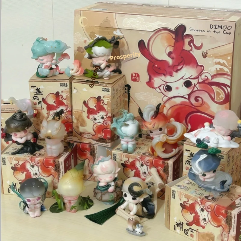 

Pop Mart Dimoo Stories in the Cup Series Kawaii Anime Action Figure Blind Box Surprise Mystery Customized Gift for Girls