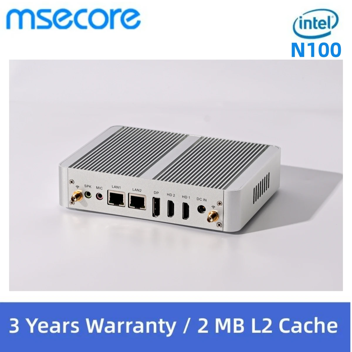 MSECORE Mini PC Desktop Computer 12th Alder Lake-N100 up to 3.4GHz 4G DDR4 128G M.2 NVME SSD Windows 11 Pro Dual LAN WiFi6 BT5.1