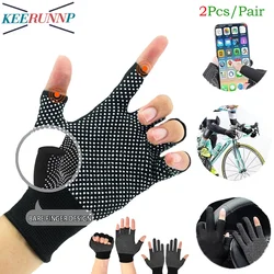 1Pair Lightweight Men Women Half-Finger Slip Breathable Fingerless Work Gloves for Construction Nylon Cycling Motorcycle Gloves