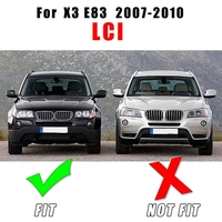 2PCS Lamp Hood Primed Black Fog Light Lamp Trim Driving Light Cover For-BMW X3 E83 LCI 2007-2010