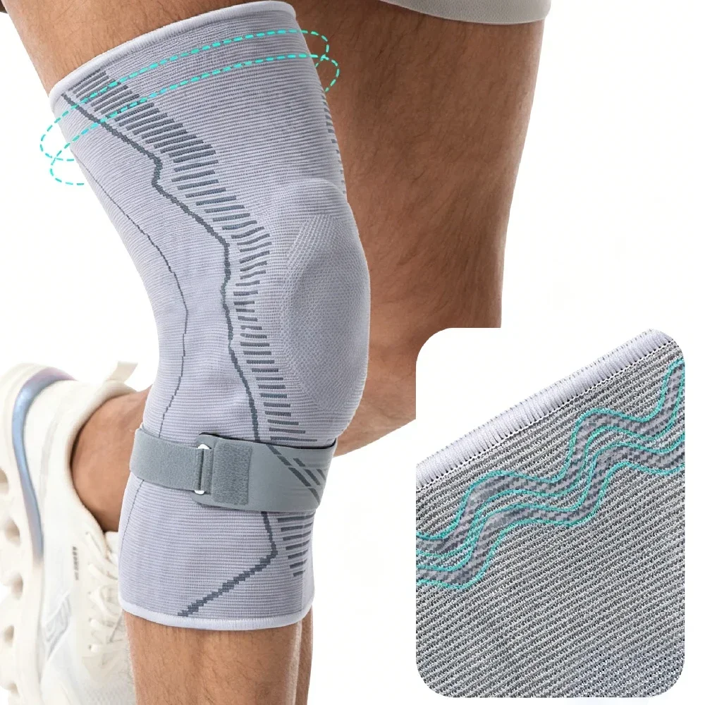 1PCS Compression Knee Sleeve with Patellar Gel Pad & Removable Patella Strap for Gym Workout, Basketball, Tennis & Daily Use