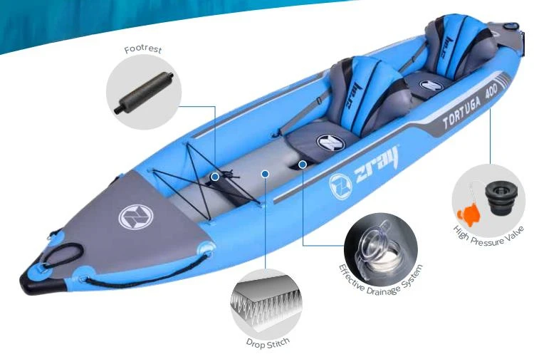 New 2024 Manufacture Wholesale Zray Double Inflatable Canoe Fish Boat PVC Inflatable Kayak for 2 Person