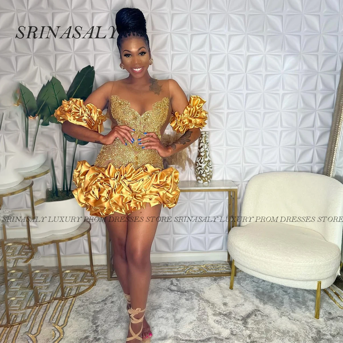 Customized Glitter 2025 Crystal Ruffle Mermaid Evening Dresses Beaded Brush Train Birthday Robe 2025 Pearls vestidos de gala