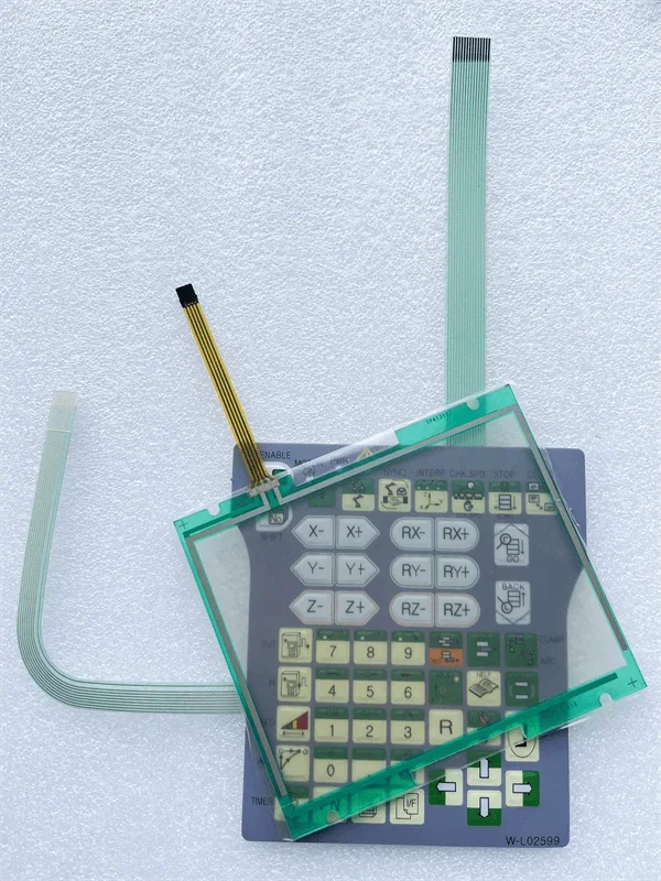 For W-02599 OTC Robot Teach Pendant Touch Screen Glass W-L02599 Membrane Keyboard