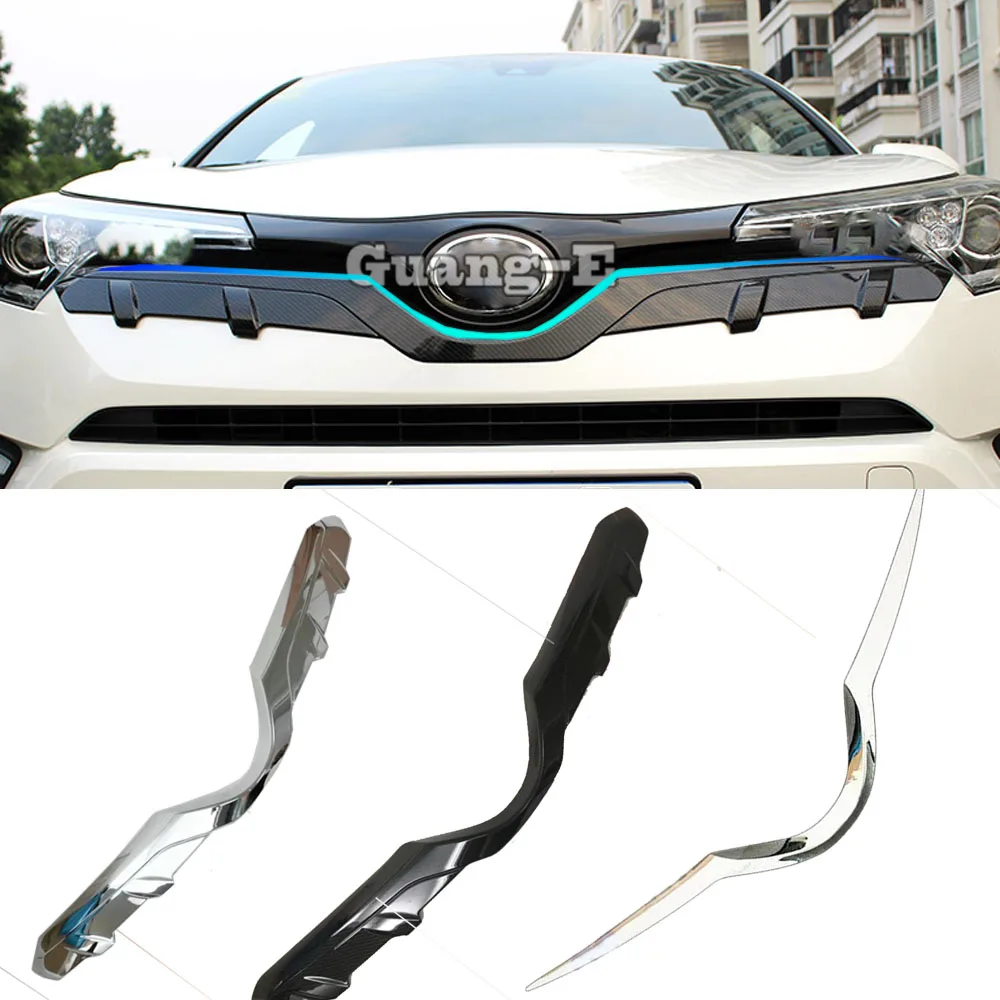 For Toyota C-HR CHR 2017 2018 2019 2020 2021 Car Sticker Detector Abs Chrome Fiber Trim Front Bottom Grid Grill Grille Hoods