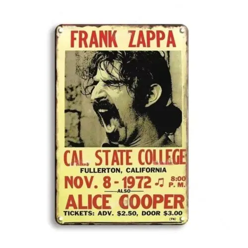 Frank Zappa Metal Concert Sign Man Cave Retro Music Wall Art Decor