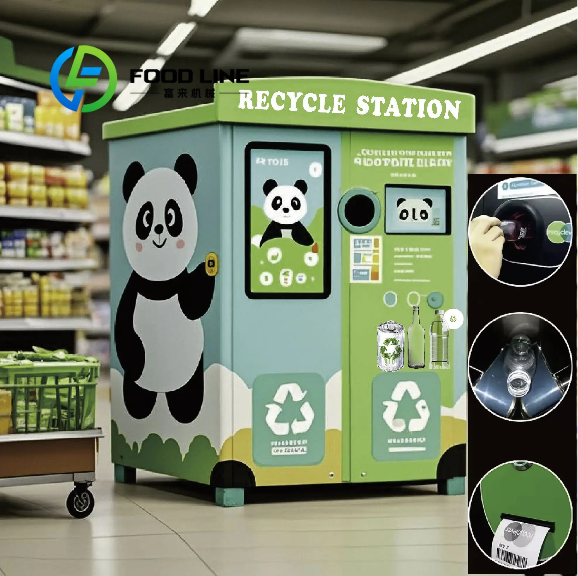 Customize Commercial Reverse Vending System For Plastic Bottles Automated Cash Back High Traffic Area Recycling Solution
