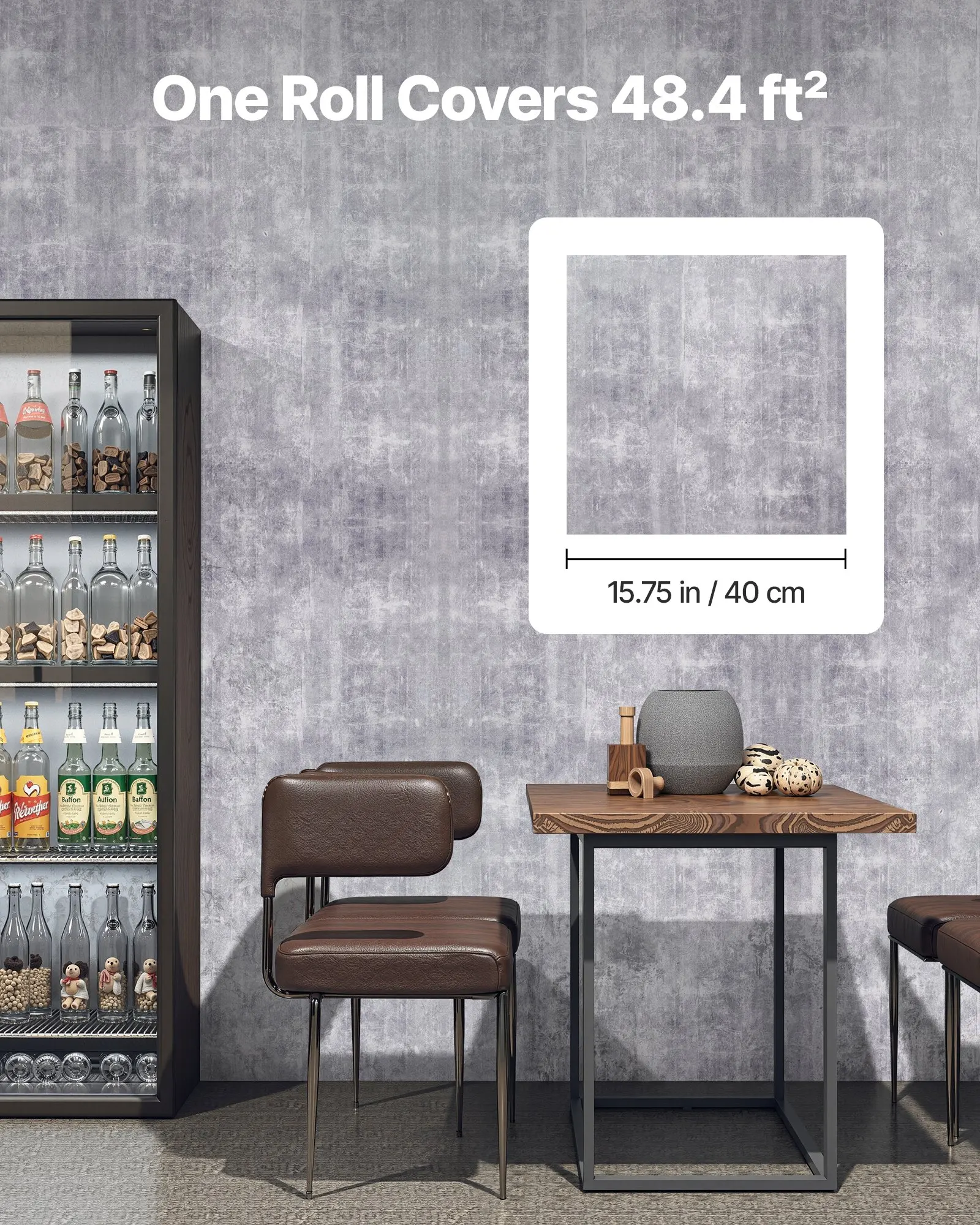 

Peel And Stick Wallpaper, 15.7 X 590.5 Inch Contact Paper Waterpoof Self Adhesive, Easy To Clean Wall Decorative Vinyl Roll For