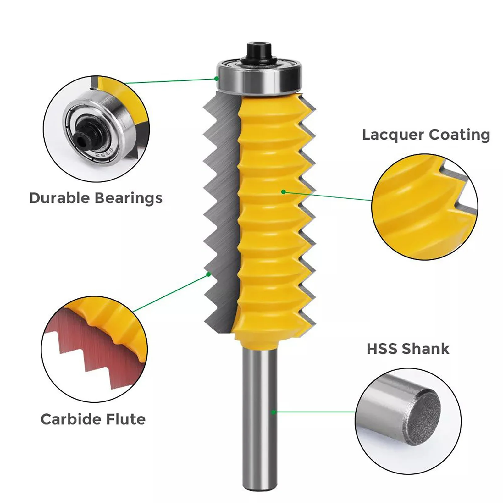 Router Bit Finger Joint Glue Milling Cutter 8mm Shank Raised Panel V Joint For Wood Tenon Woodwork Cone Tenoning Bit