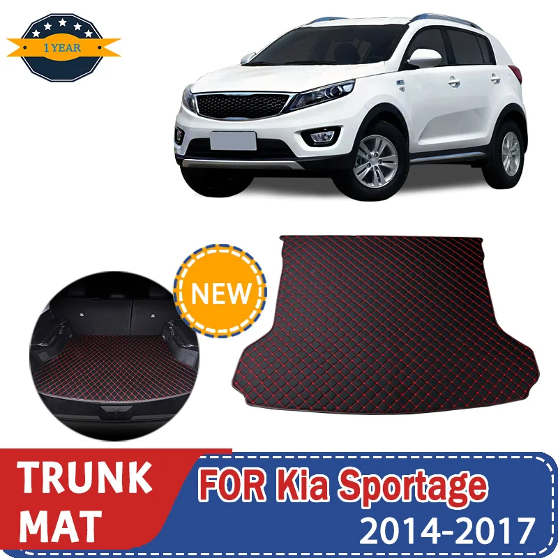 For Kia Sportage 2014-2017 Artificial Leather Car Trunk Mat antifouling Rear Trunk Cargo Protective Mat Car Interior Accessorie