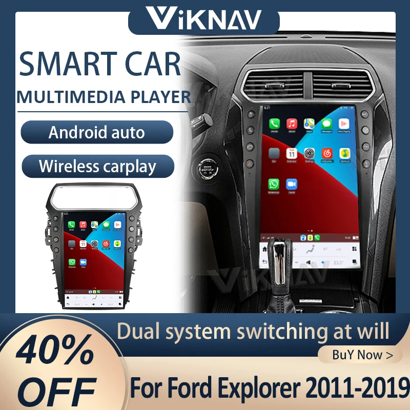

VIKNAV 14,4 дюйма для Ford Explorer 2011-2019 Multimidia автомобильный радиоприемник GPS навигация Android13 головное устройство стереоплеер Carplay